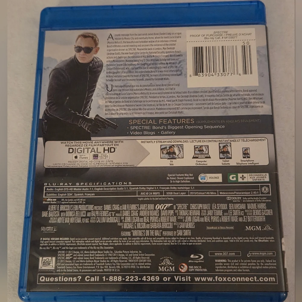 Daniel Craig 007 DVDs & Blu-ray Collection - Picture 15 of 16
